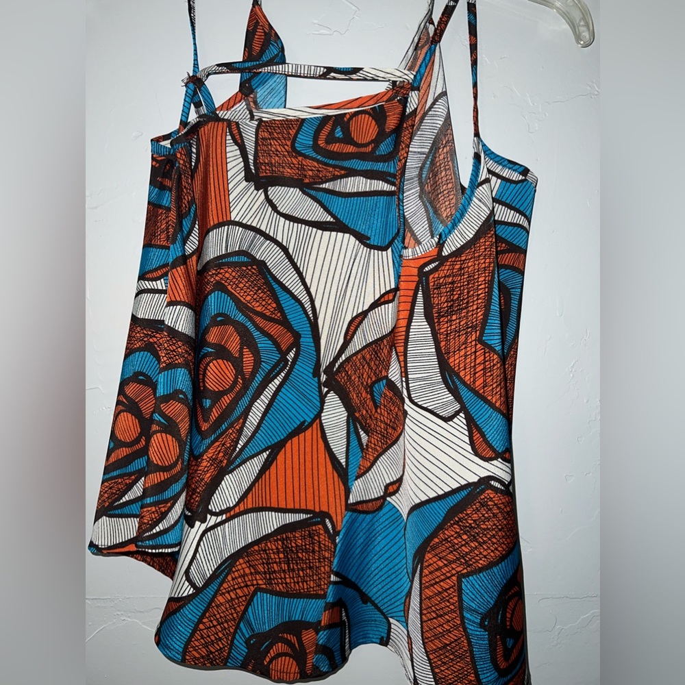 Paper Crane size S blue, orange, gray/white
